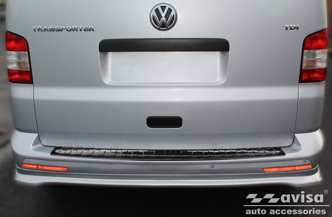 protector de parachoques trasero VW TRANSPORTER T5 Multivan negro espejo