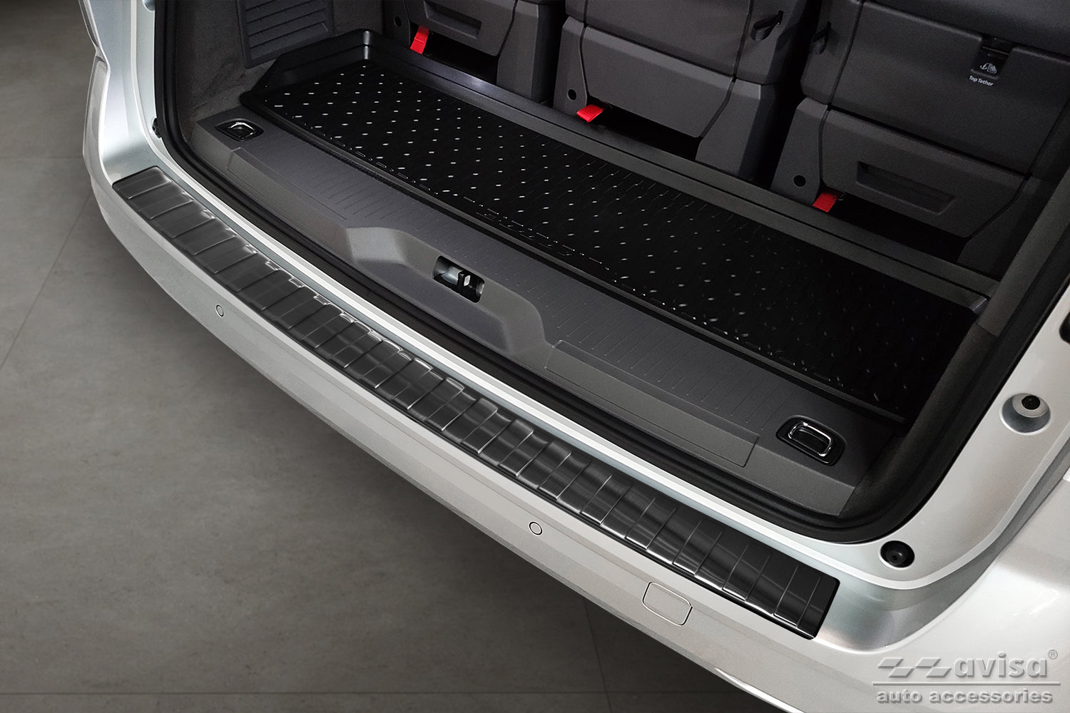 protector de parachoques trasero VW MULTIVAN T7 negro