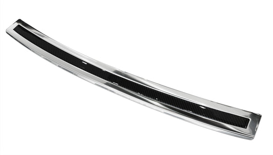 protector de parachoques trasero BMW X6 F16 espejo acero, negro fibra de carbono