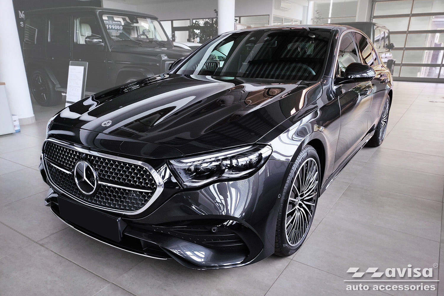 protector de parachoques trasero MERCEDES CLASE E W214 negro