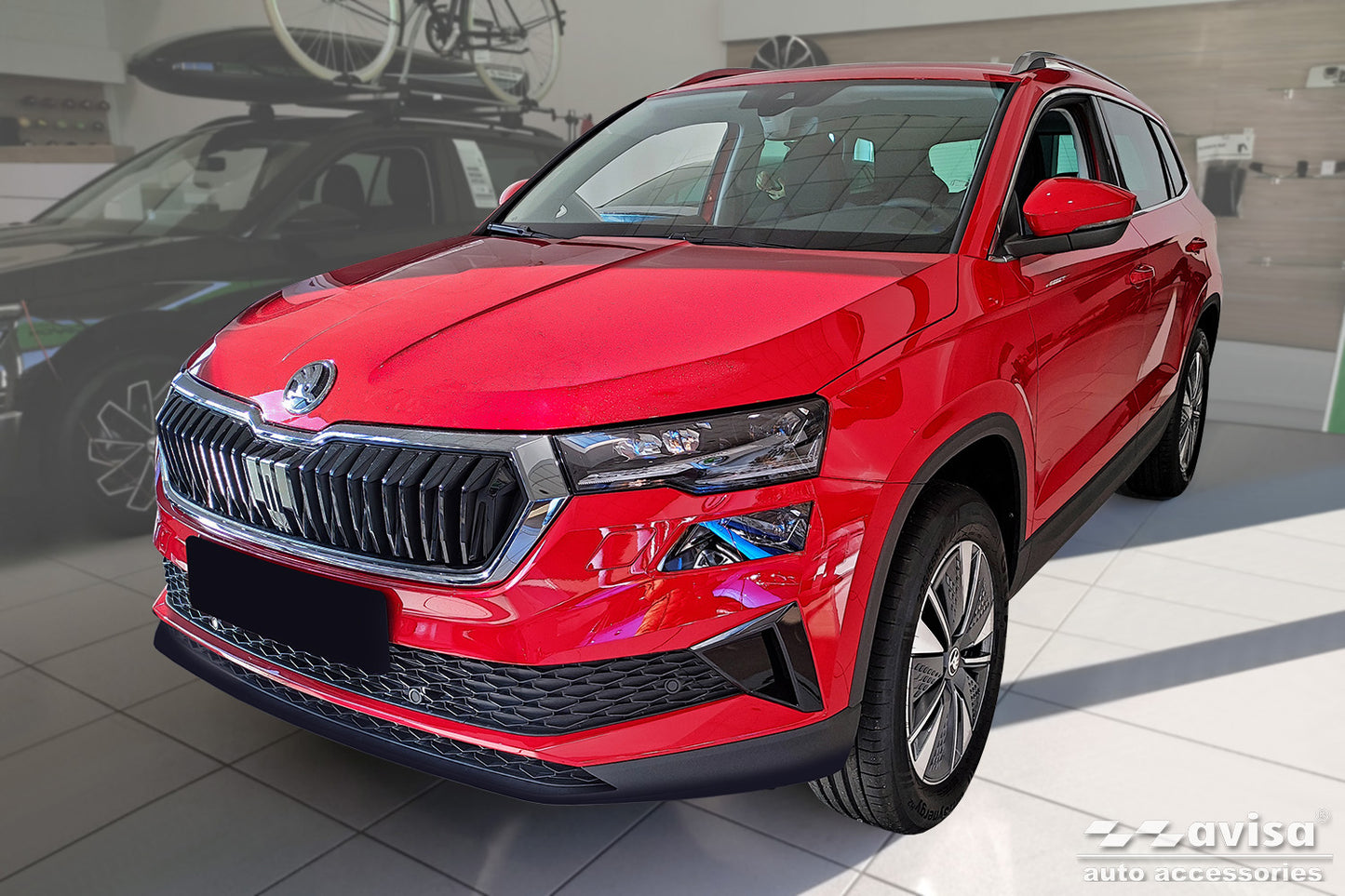protector de parachoques trasero SKODA KAROQ negro espejo