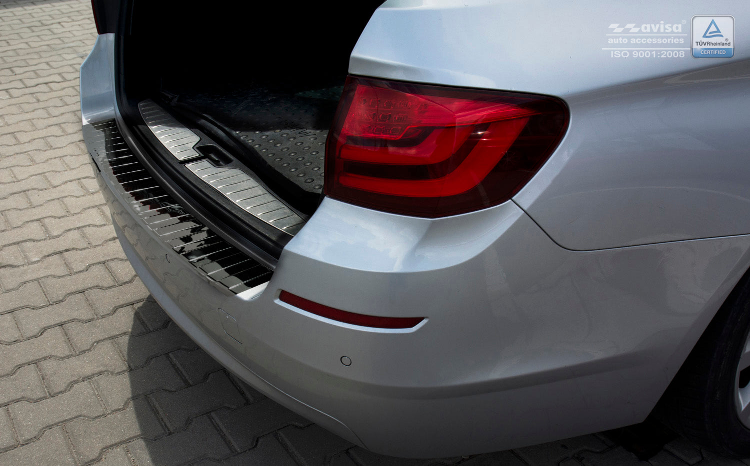 protector de parachoques trasero BMW 5 F11 touring negro espejo