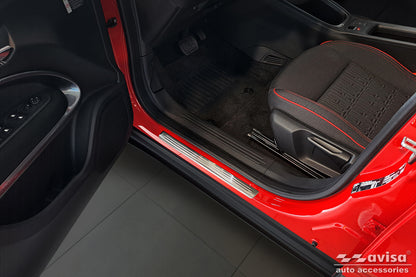 Protector umbral de puertas en relieve FIAT 600 plata satinado