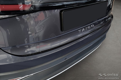 protector de parachoques trasero VW TAIGO negro fibra de carbono