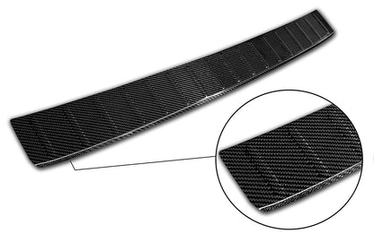 protector de parachoques trasero VW T-Cross negro fibra de carbono