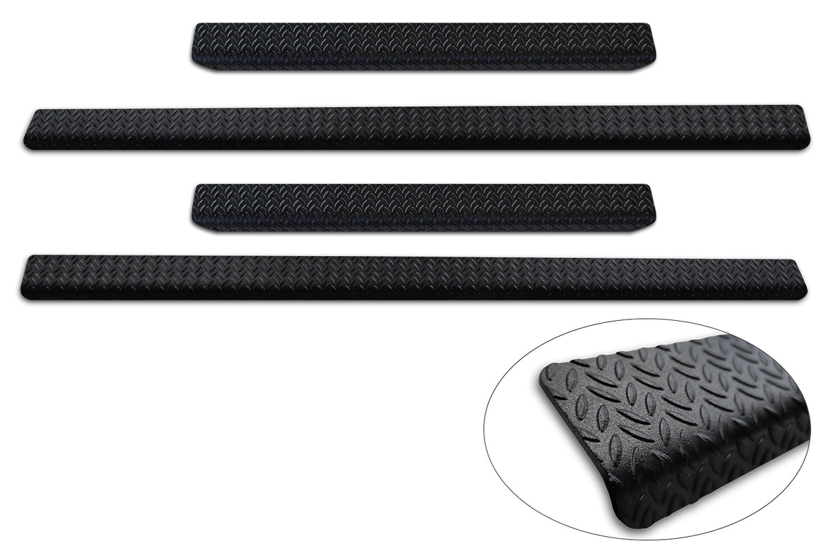 Protector umbral de puertas en relieve patrón grano VW TRANSPORTER T7 negro mate