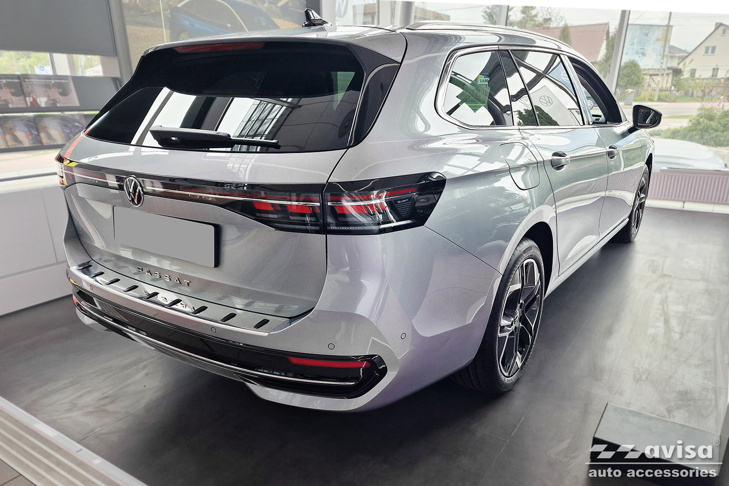 protector de parachoques trasero VW PASSAT B9 VARIANT plata satinado