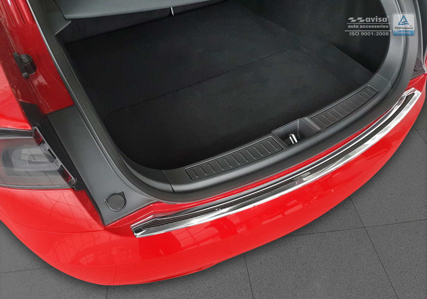protector de parachoques trasero TESLA MODEL S liftback espejo acero,negro fibra de carbono