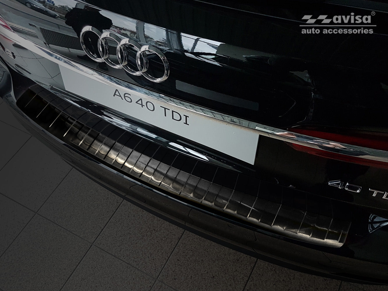 protector de parachoques trasero AUDI A6 C8 negro 2018-2025