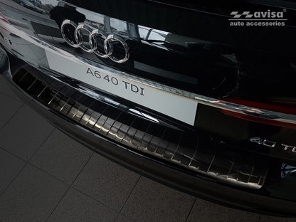 protector de parachoques trasero AUDI A6 C8 negro 2018-2025
