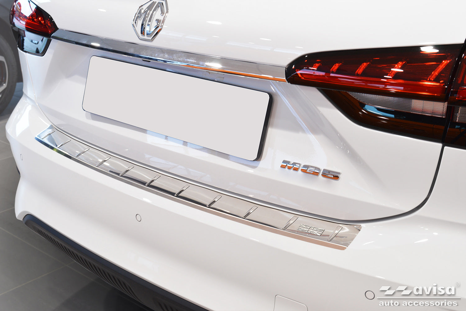 protector de parachoques trasero MG 5 E SW plata satinado