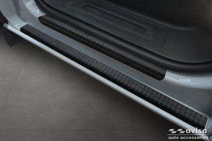 Protector umbral de puertas en relieve patrón grano VW TRANSPORTER T7 negro mate