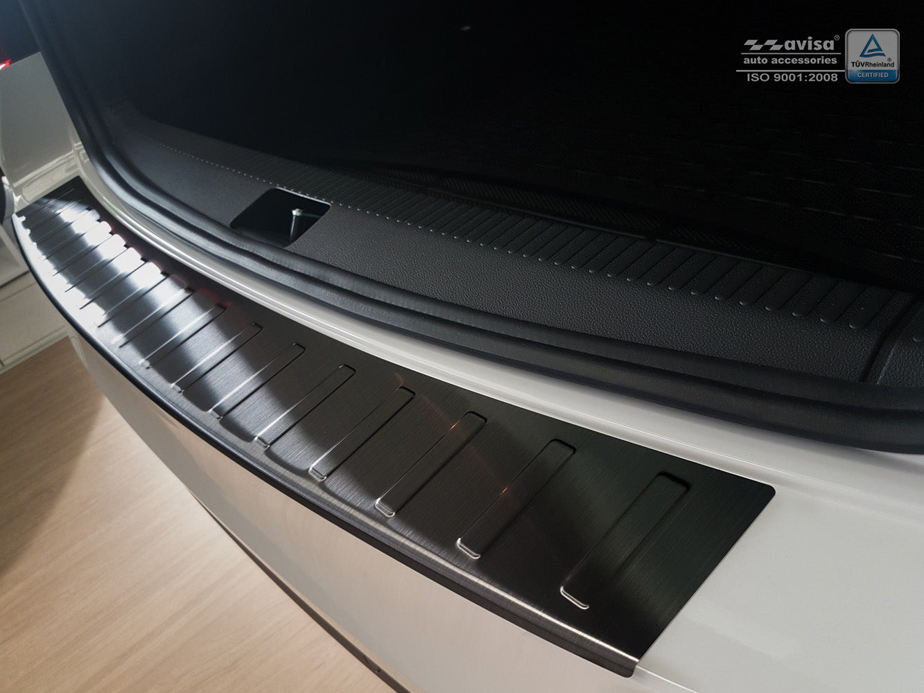 protector de parachoques trasero SKODA OCTAVIA combi negro 2013-16