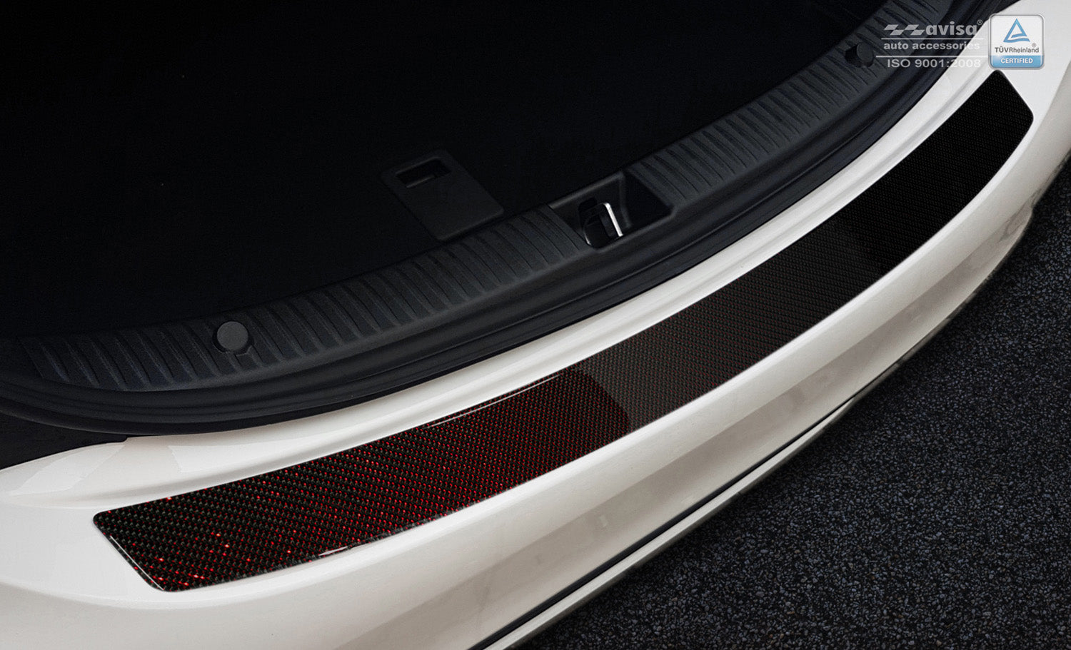 protector de parachoques trasero MERCEDES CLS (C218) rojo / negro
