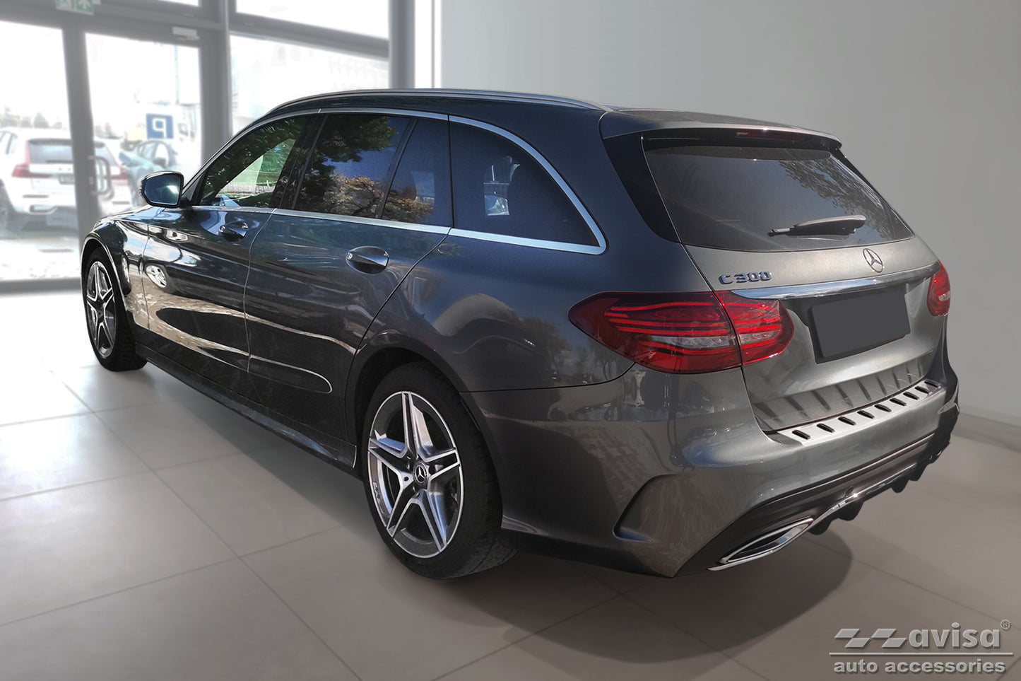 protector de parachoques trasero MERCEDES CLASE C W205 plata