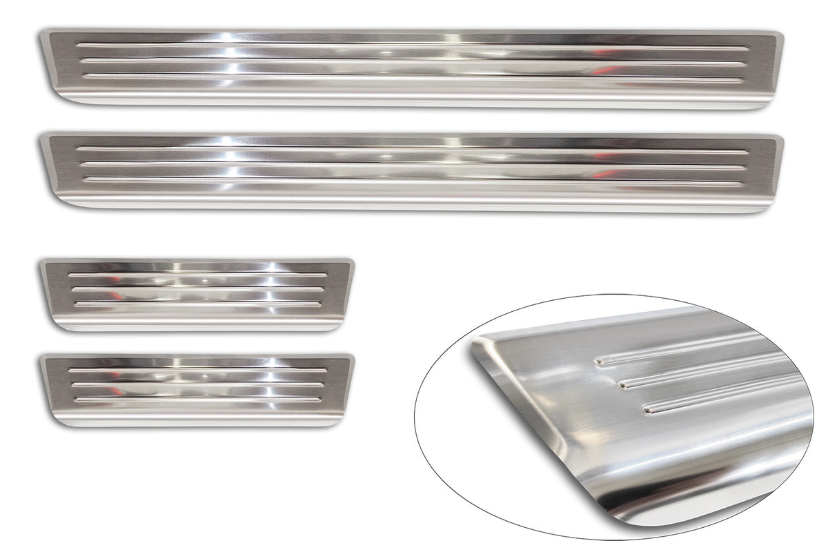 Protector umbral de puertas en relieve SKODA FABIA Hatchback plata satinado