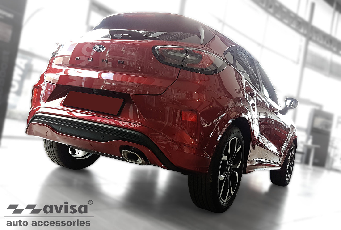 protector de parachoques trasero FORD PUMA crossover negro 2019+
