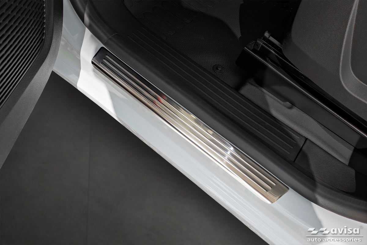 Protector umbral de puertas en relieve RENAULT KANGOO plata satinado
