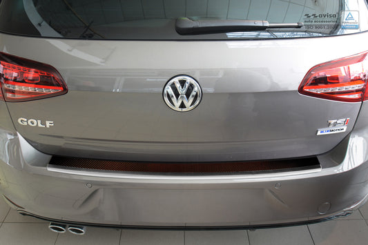 protector de parachoques trasero VW GOLF espejo acero, rojo&negro fibra de carbono