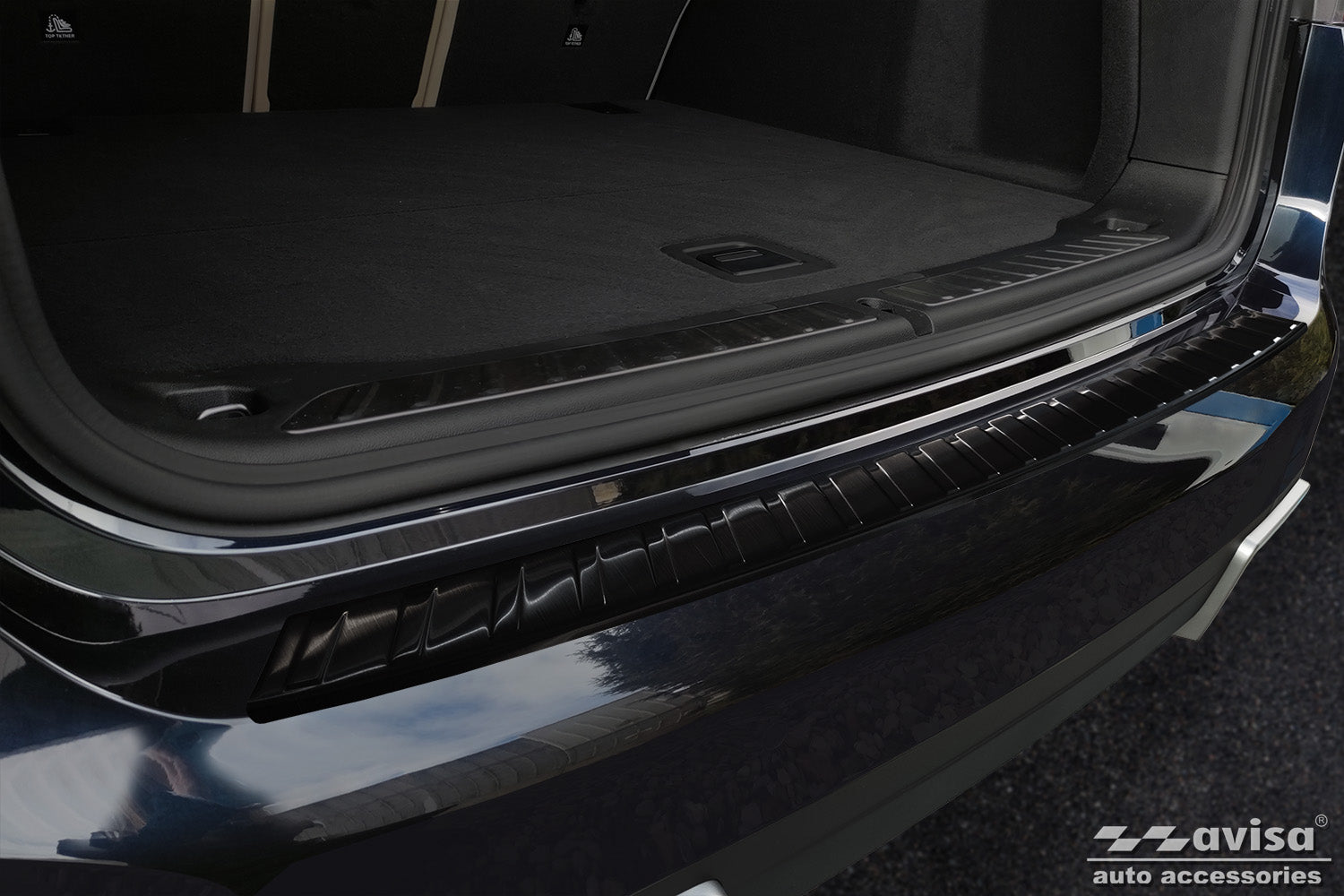 protector de parachoques trasero BMW iX3 (G08) negro