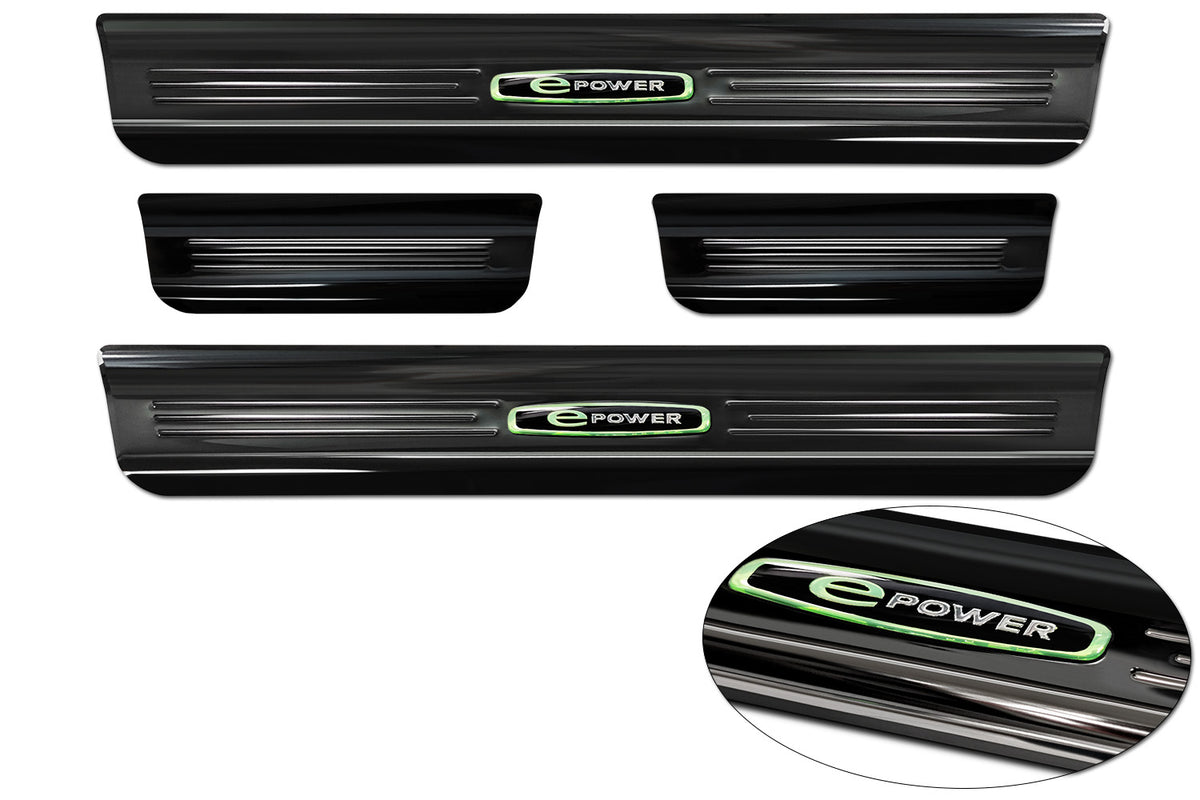 Protector umbral de puertas ''E-POWER'' TESLA MODEL S liftback negro espejo