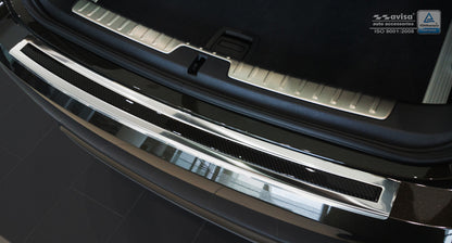 protector de parachoques trasero BMW X6 F16 espejo acero, negro fibra de carbono