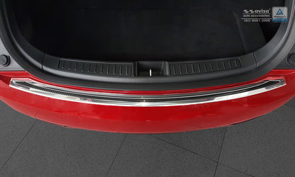 protector de parachoques trasero TESLA MODEL S liftback espejo acero,negro fibra de carbono