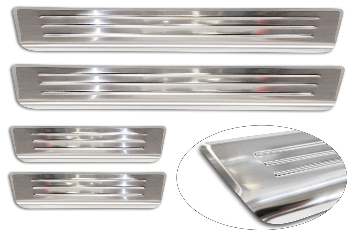 Protector umbral de puertas en relieve VOLVO V60 combi plata satinado