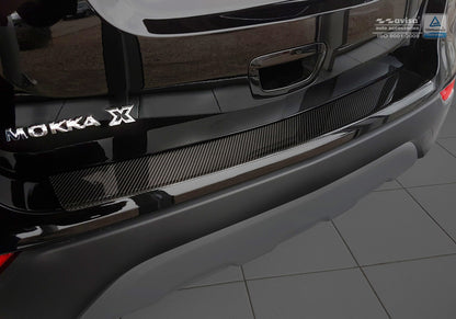 protector de parachoques trasero OPEL MOKKA X negro fibra de carbono