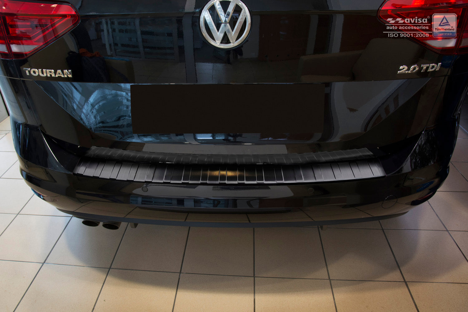 protector de parachoques trasero VW TOURAN R-line negro