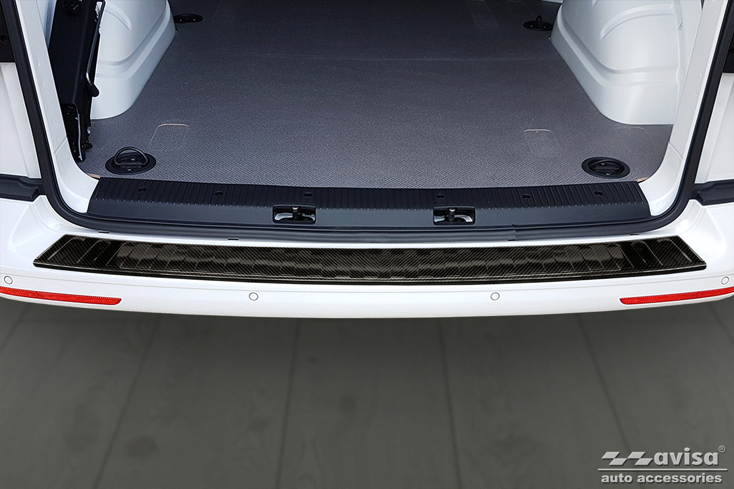 protector de parachoques trasero VW TRANSPORTER T5 Multivan, negro