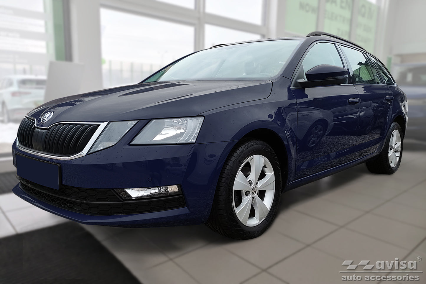 protector de parachoques trasero SKODA OCTAVIA combi plata 2016-19