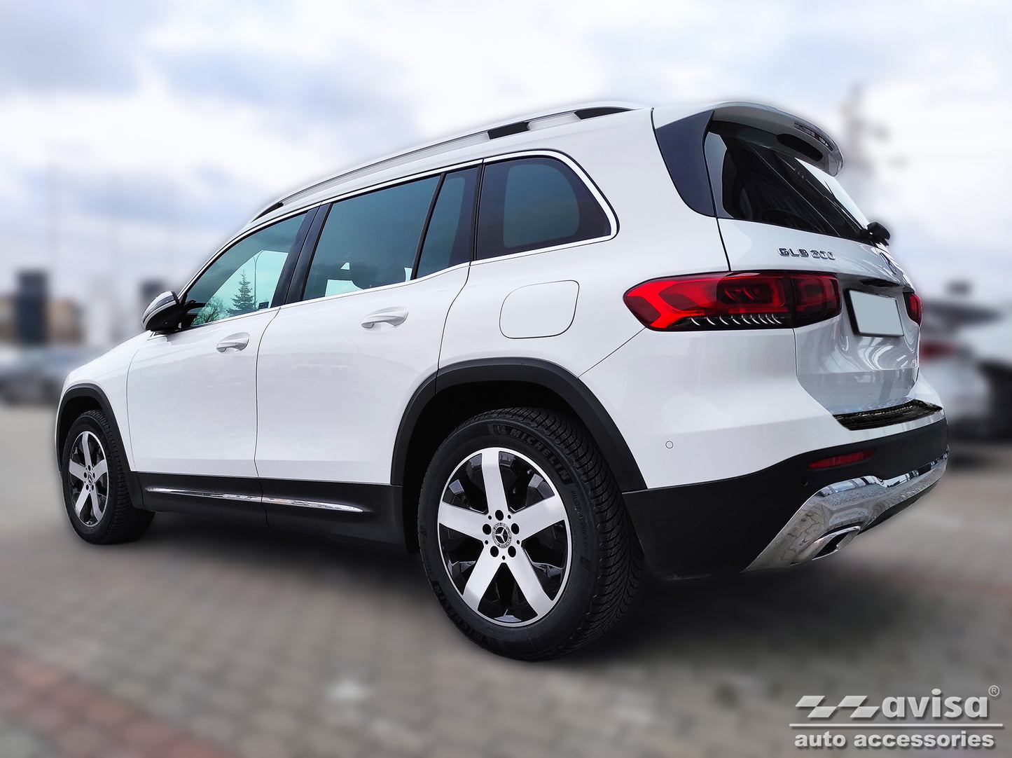 protector de parachoques trasero MERCEDES GLB (X247) crossover negro espejo