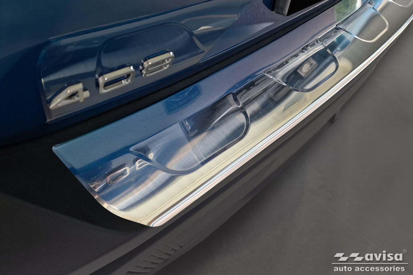 protector de parachoques trasero PEUGEOT 408 fastback plata satinado