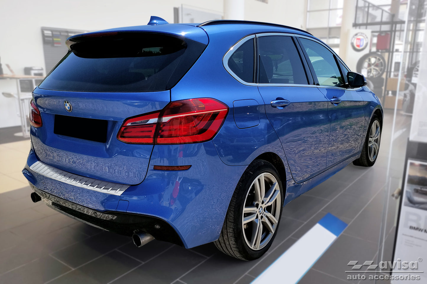 protector de parachoques trasero BMW 2 ACTE TOURER plata