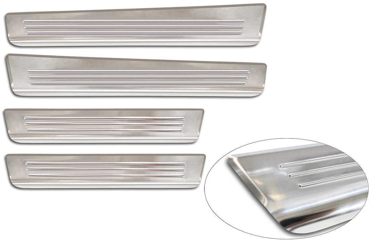 Protector umbral de puertas en relieve FORD TURNEO COURER plata satinado