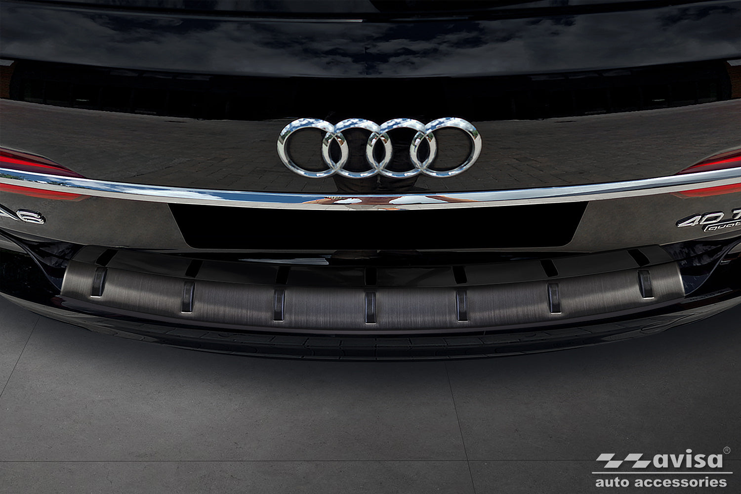 protector de parachoques trasero AUDI A6 C8 negro