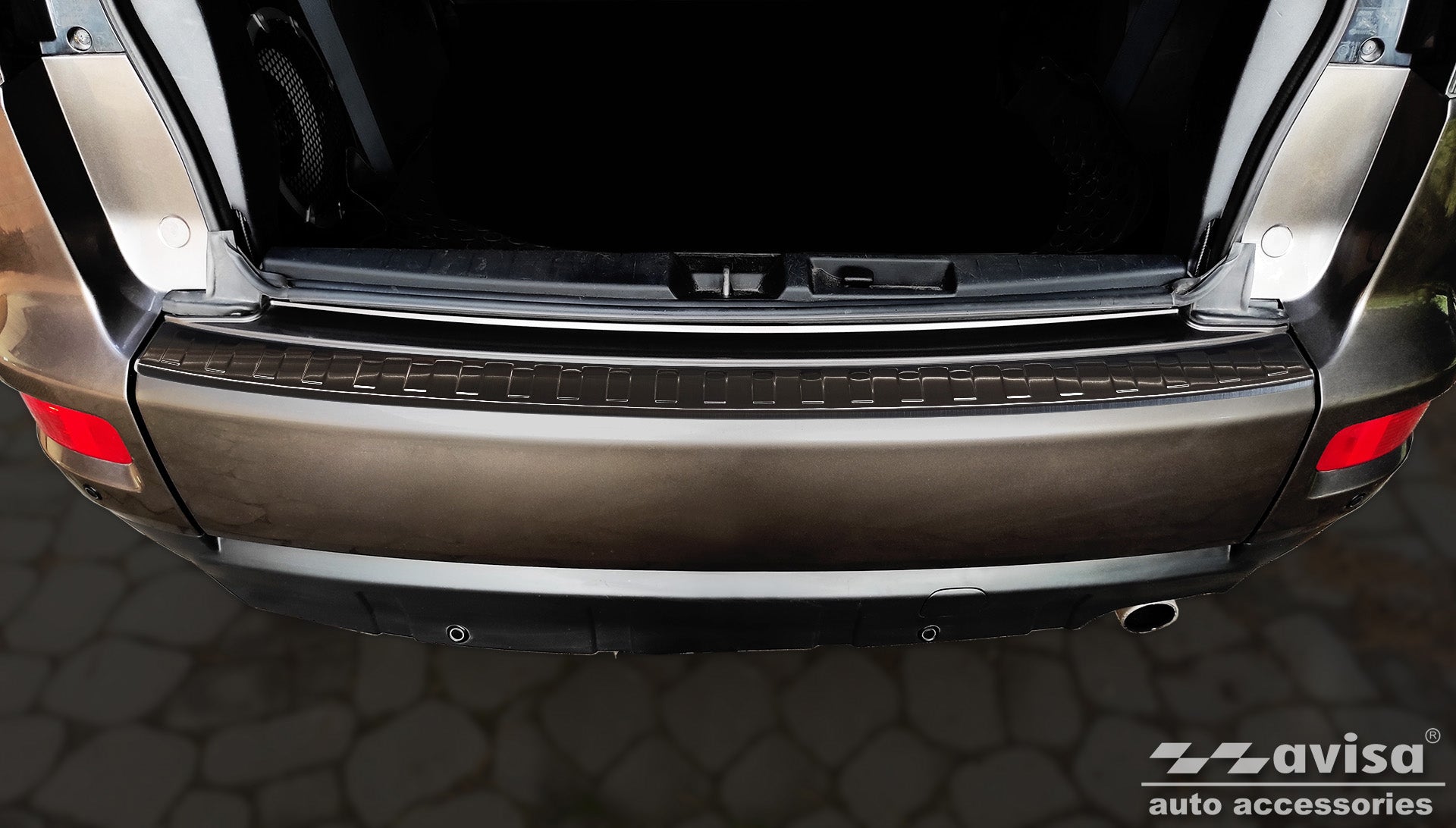 protector de parachoques trasero PEUGEOT 4007 negro