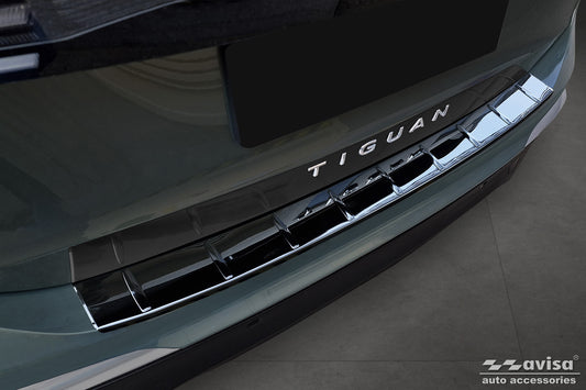 protector de parachoques trasero VW TIGUAN negro espejo 2024+